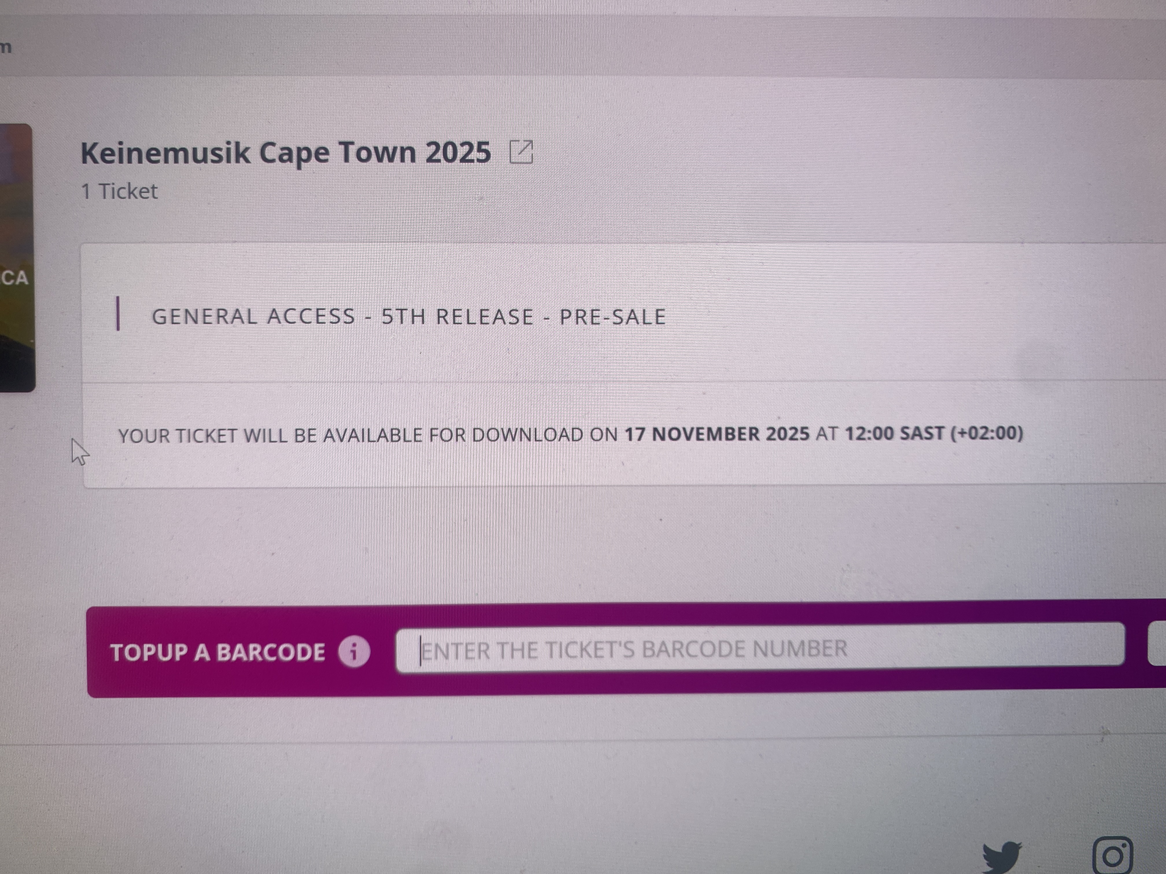 Keinemusik Cape Town ticket